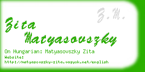 zita matyasovszky business card